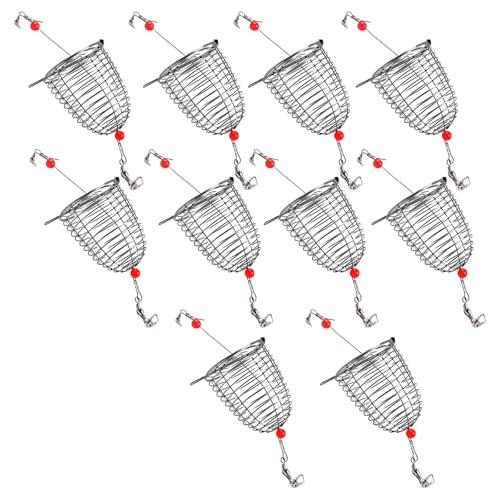 Meiliyizu Edelstahl-Futterkäfig, Köderhalter, Angelköder-Käfig, Köderkorb, Angelkäfig, Angelausrüstung, Futterhalter von Meiliyizu