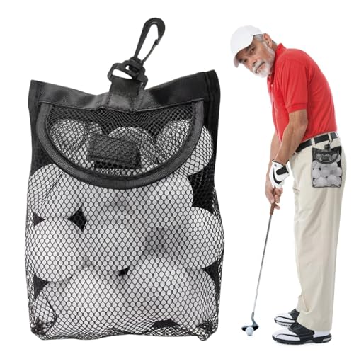 Meindin Nylon-Netztasche, Netztaschen für 18 Golfbälle – Aufbewahrungstasche für Golf-Tennisbälle, vielseitige Golf-Netztasche, Sportnetztasche, Nylon-Netztasche von Meindin