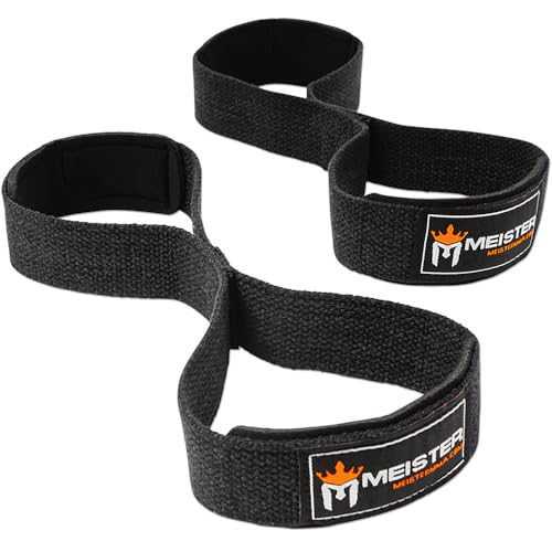 Meister Abbildung 8 's Gewicht Lifting Straps – Gepolsterte Neopren (Paar), Schwarz von Meister