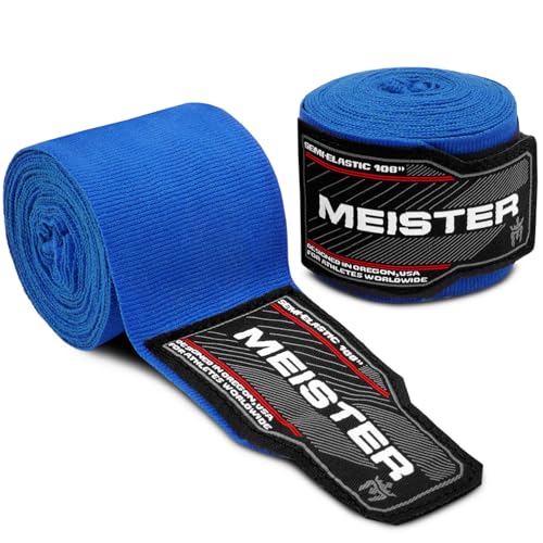 Meister Junior 108" (274 cm) Semi-Elastische Handbandagen für MMA & Boxen (Paar) - Blau Meister Junior 108" (274 cm) Semi-Elastische Handbandagen für MMA & Boxen (Paar) - Blau von Meister