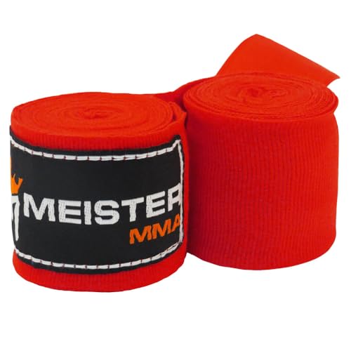 Meister Junior 274cm elastische Handbandagen für MMA & Boxen, 1 Paar - Rot von Meister