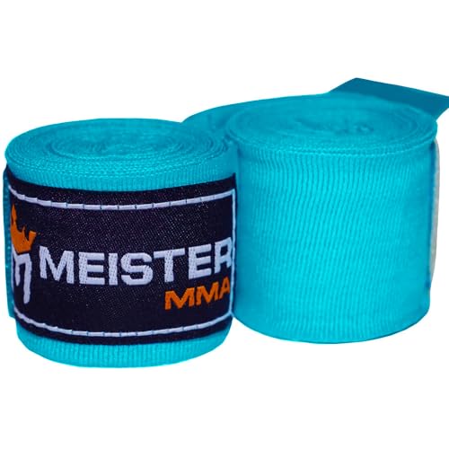 Meister Junior 274cm elastische Handbandagen für MMA & Boxen, 1 Paar - Türkis von Meister