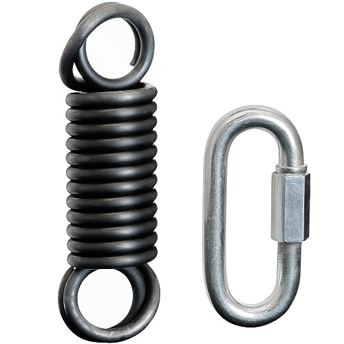 (Spring W/Screwlock Carabiner) - Meister Professional Heavy Bag Spring for Punching Bags up to 110kg - Black von Meister
