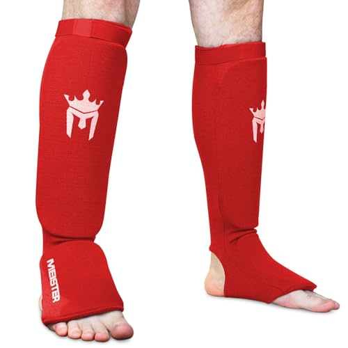 Meister MMA Gepolsterte Schienbeinschützer Elastisches Gewebe 1 Paar - Rot - XS Meister MMA Gepolsterte Schienbeinschützer Elastisches Gewebe 1 Paar - Rot - XS von Meister