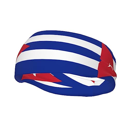 Niedliches Sport-Stirnband mit Kuba-Flagge, Schweißbänder, feuchtigkeitsableitendes, elastisches Haarband für Damen und Herren von Melbrakin