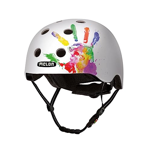 Melon Fahrradhelm »Handprint« für Damen, Herren und Kinder | Leichter & sicherer urbaner Cityhelm mit Magnetverschluss, individuell anpassbar in weiß, bunt | Größe M-L (52-58 cm) von Melon