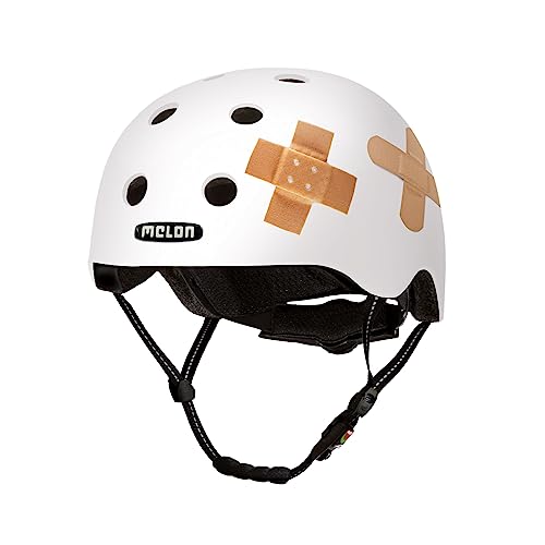 Melon »Plastered White« Leichter und Cooler Fahrradhelm für Damen, Herren und Kinder mit maximalem Schutz Größe M-L (52-58 cm) Weiß Pflaster von Melon