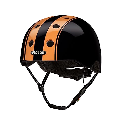 Melon Fahrradhelm »Double Orange Black« für Damen, Herren und Kinder | Leichter & sicherer urbaner Cityhelm mit Magnetverschluss, individuell anpassbar in schwarz | Größe M-L (52-58 cm) von Melon