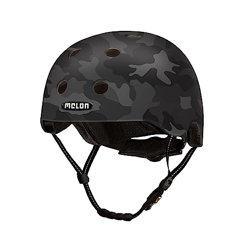 Melon Fahrradhelm »Camouflage Black« für Damen, Herren und Kinder | Leichter & sicherer urbaner Cityhelm mit Magnetverschluss, individuell anpassbar in schwarz, grau | Größe M-L (52-58 cm) von Melon