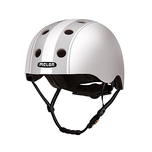 Melon Fahrradhelm »Decent Double Grey« für Damen, Herren und Kinder | Leichter & sicherer urbaner Cityhelm mit Magnetverschluss, individuell anpassbar in weiß, grau | Größe M-L (52-58 cm) von Melon