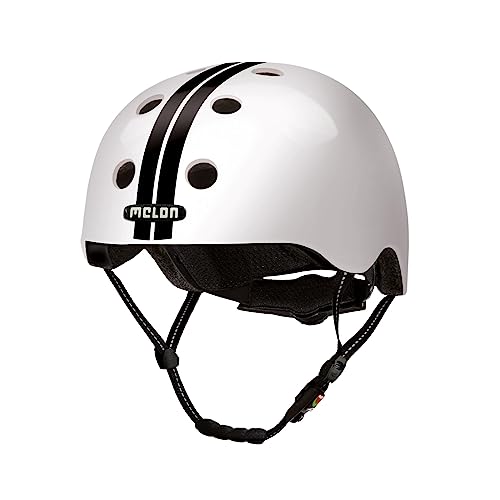 Melon Fahrradhelm »Straight Black White« für Damen, Herren und Kinder | Leichter & sicherer urbaner Cityhelm mit Magnetverschluss, individuell anpassbar in weiß, schwarz | Größe XL-XXL (58-63 cm) von Melon