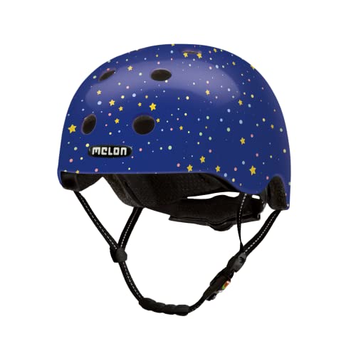 Melon »Starry Night« Leichter und Cooler Kinderfahrradhelm für Jungen und Mädchen mit maximalem Schutz Größe XXS-S (46-52cm) Blau Dunkelblau Sterne Nachthimmel von Melon