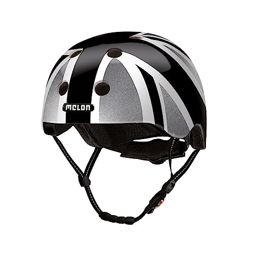 Melon Fahrradhelm »Union Jack Plain« für Damen, Herren und Kinder | Leichter & sicherer urbaner Cityhelm mit Magnetverschluss, individuell anpassbar in grau, schwarz | Größe XXS-S (46-52 cm) von Melon