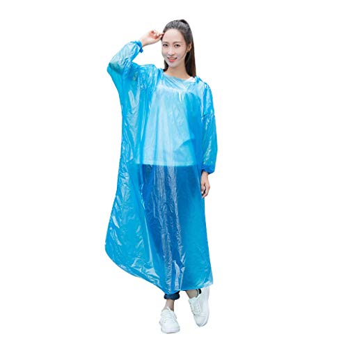 Einweg-Regenponchos für Erwachsene, Großpackung, wasserdichte Regenmäntel mit Kapuze, perfekt für Reisen, Camping, Wandern, Notfälle von Memmyly