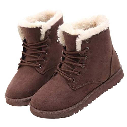 Memmyly Damen-Winterstiefel, kurz, Schneestiefel, mit warmem Futter, Pelz, modische Damenstiefel, dick, bequem, modisch, Arbeitsstiefel von Memmyly