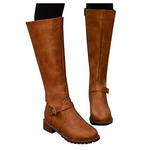 Memmyly Halb-Wadenstiefel für Damen, modisch, bequem, warm, Stiefel mit rutschfester Schnalle, lässig, Stiefeletten, Herbst, Winter, eleganter Schuh, Stiefel von Memmyly