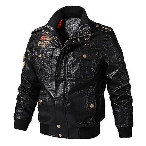 Retro Stickerei Herren Bikerjacke, Schulter Design Mode Jacke Retro Stickerei Moto Bikerjacke Racing Biker Riding MTB Racing,Black,XXL Retro Stickerei Herren Bikerjacke, Schulter Design Mode Jacke Retro Stickerei Moto Bikerjacke Racing Biker Riding MTB Racing,Black,XXL von MemoMotoBiker
