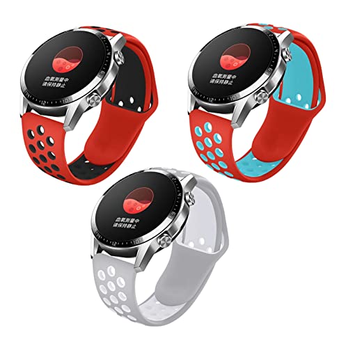 3 Stück Sport Armband für Huawei Watch GT2e, Weiche Silikon Ersatz Armband Kompatibel mit Huawei Watch GT2e für Männer und Frauen (G) von Menglo