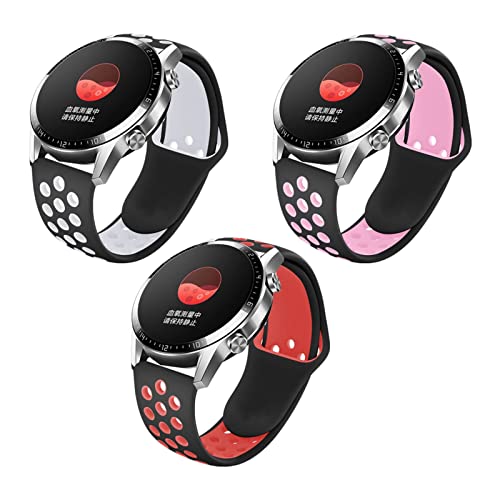 3 Stück Sport Armband für Xiaomi Mi Watch/Xiaomi Watch S1 / Watch S1 Active, Weiche Silikon Ersatz Armband Kompatibel mit Xiaomi Mi Watch/Xiaomi Watch S1 / Watch S1 Active für Männer und Frauen (B) von Menglo