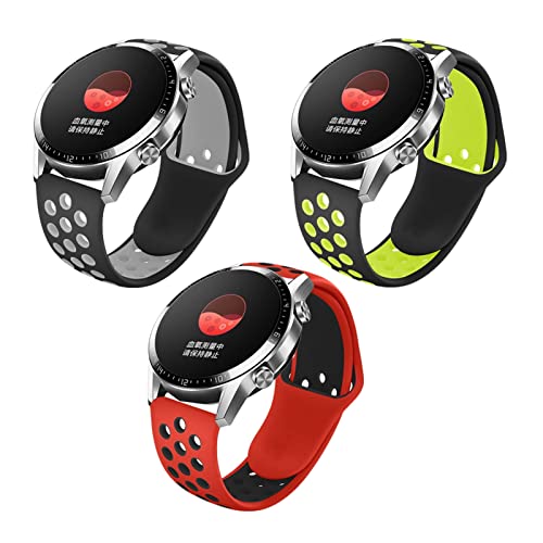 3 Stück Sport Armband für Xiaomi Mi Watch/Xiaomi Watch S1 / Watch S1 Active, Weiche Silikon Ersatz Armband Kompatibel mit Xiaomi Mi Watch/Xiaomi Watch S1 / Watch S1 Active für Männer und Frauen (F) von Menglo