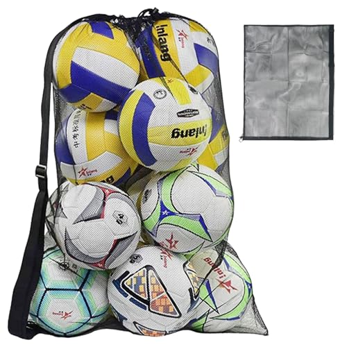 MeoZynxadril Extra Große Ballnetz, 79 × 100 cm Ballsack, Tragbare Ballnetz, Sports Ball Ballnetz, mit Kordelzug und Schultergurt, Mehrzweck Balltasche Netz, für Fußball Basketball Volleyball von MeoZynxadril