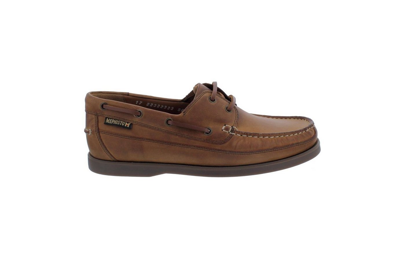 Mephisto Boating Bootsschuh, Glattleder, Tobacco, Spinnaker-Kollektion, Weite Bootsschuh von Mephisto