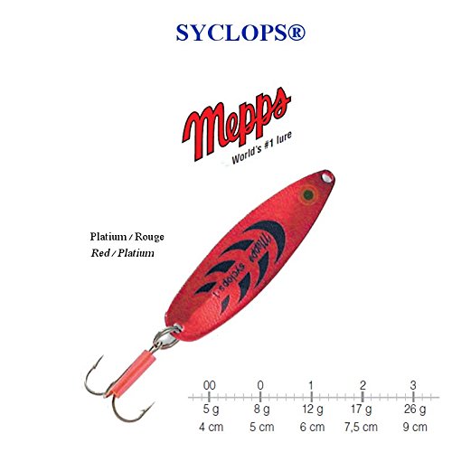 Mepps Syclops, große Auswahl an Gewichten und Farben, Platium Rouge, 3 / 26 g / 9 cm von Mepps