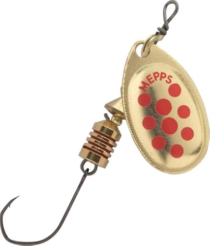 Mepps Aglia Einzelhaken Nr. 3 – 6,5 g – Gold rote Punkte Mepps Aglia Einzelhaken Nr. 3 – 6,5 g – Gold rote Punkte von Mepps