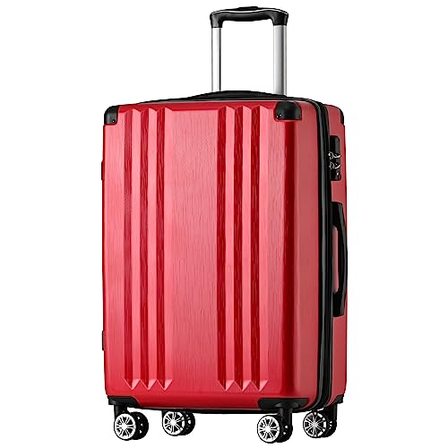 Merax Koffer Hartschalen-Koffer Trolley Rollkoffer Reisekoffer Handgepäck, TSA Zollschloss, 4 Rollen, Teleskopgriff, ABS-Material, L-66,5 * 45,5 * 28 cm, Rot Merax Koffer Hartschalen-Koffer Trolley Rollkoffer Reisekoffer Handgepäck, TSA Zollschloss, 4 Rollen, Teleskopgriff, ABS-Material, L-66,5 * 45,5 * 28 cm, Rot von Merax