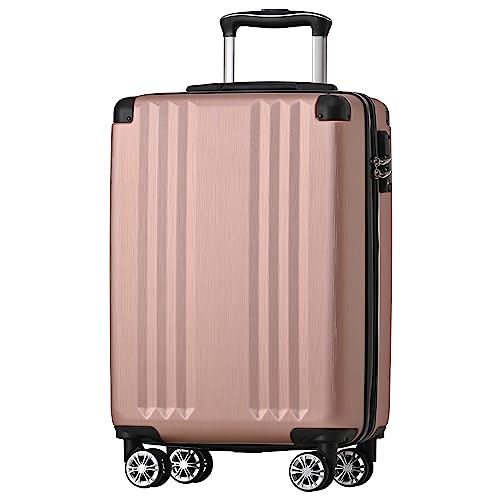 Merax Koffer Hartschalen-Koffer Trolley Rollkoffer Reisekoffer Handgepäck, TSA Zollschloss, 4 Rollen, Teleskopgriff, ABS-Material, M-56,5 * 37,5 * 22,5 cm, Rosa Merax Koffer Hartschalen-Koffer Trolley Rollkoffer Reisekoffer Handgepäck, TSA Zollschloss, 4 Rollen, Teleskopgriff, ABS-Material, M-56,5 * 37,5 * 22,5 cm, Rosa von Merax