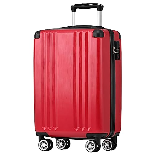 Merax Koffer Hartschalen-Koffer Trolley Rollkoffer Reisekoffer Handgepäck, TSA Zollschloss, 4 Rollen, Teleskopgriff, ABS-Material, M-56,5 * 37,5 * 22,5 cm, Rot Merax Koffer Hartschalen-Koffer Trolley Rollkoffer Reisekoffer Handgepäck, TSA Zollschloss, 4 Rollen, Teleskopgriff, ABS-Material, M-56,5 * 37,5 * 22,5 cm, Rot von Merax