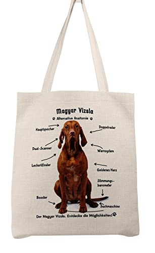 Merchandise for Fans Einkaufstasche - 36 x 40 cm - Leinen - Motiv: Alternative Anatomie Magyar Vizsla 01, Ecru, S Merchandise for Fans Einkaufstasche - 36 x 40 cm - Leinen - Motiv: Alternative Anatomie Magyar Vizsla 01, Ecru, S von Merchandise for Fans