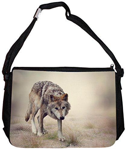 Merchandise for Fans Schultertasche - 38x28x8cm, 8,5 Liter, schwarz Motiv: Wolf/Grauwolf/Polarwolf/Europäischer Wolf - 02 Merchandise for Fans Schultertasche - 38x28x8cm, 8,5 Liter, schwarz Motiv: Wolf/Grauwolf/Polarwolf/Europäischer Wolf - 02 von Merchandise for Fans
