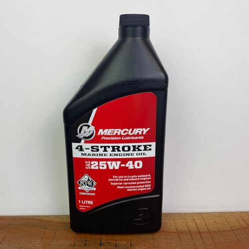 Mercury 1L original 4-Takt Marine Motoröl 25W-40 Bootsmotoröl Boot Schiff Oil für Außenborder Innenborder & Z-Antriebe von Mercury