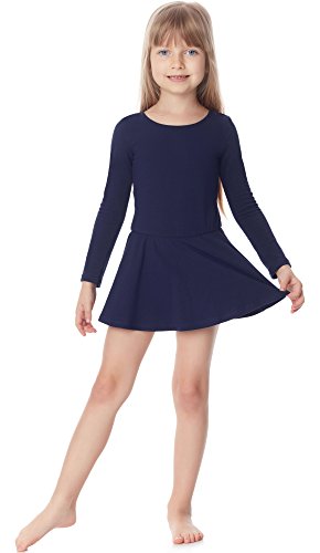 Merry Style Mädchen Body mit Rock Balletkleid Langarm MS10-138 (Dunkelblau, 122) von Merry Style