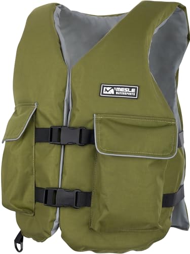 MESLE Schwimmweste Erwachsene Fisherman mit Taschen, 50N Schwimmhilfe für Herren & Damen, Angler Weste für Boot, Auftriebsweste & Prallschutzweste für Sup, Kajak von Mesle