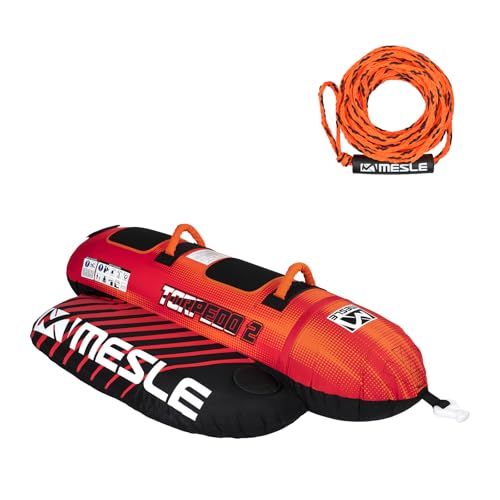 Mesle Bananen Boot Aufblasbar Torpedo 2-4 Personen, Set mit Leine, Towable Funtube Banana Boat für Kinder & Erwachsene, Wasser Tube Motorboot, Wasserreifen zum Ziehen von Mesle