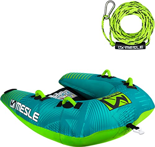 Mesle Funtube Wakester, Set mit Leine, 1-2 Personen aufblasbar zum Knien, Towable Tube für Kinder & Erwachsene, Wassersport Ring für Motorboot & Jetski, Fun Wasserreifen zum ziehen von Mesle