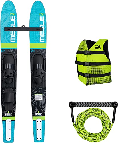 Mesle Junior Combo Wasserski Set Homie 139 cm, Weste Sportsman & Leine Combo, Wasserski für Kinder und Jugendliche, für Anfänger und Fortgeschrittene bis 60 kg von Mesle