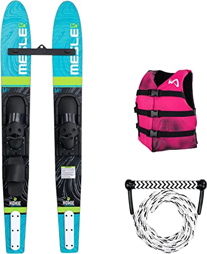 Mesle Junior Combo Wasserski Set Homie 139 cm, Weste Sportsman & Leine Combo, Wasserski für Kinder und Jugendliche, für Anfänger und Fortgeschrittene bis 60 kg von Mesle