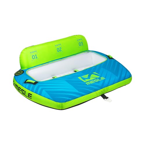 Mesle Tube Boot Bumper, 3 Personen Funtube Wassersport, Wasserreifen aufblasbar, Towable Tube für Kinder & Erwachsene, Schleppring für Motorboot & Jetski, Wasserring zum Ziehen von Mesle