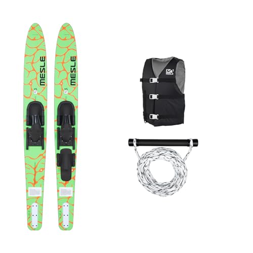 Mesle Wasser-Ski Set Strato 170 cm mit Weste Sportsman + Leine Set, Anfänger und Fortgeschrittene Combo-Ski Ausrüstung für Jugendliche und Erwachsene, Farben: blau, Lime, rot Mesle Wasser-Ski Set Strato 170 cm mit Weste Sportsman + Leine Set, Anfänger und Fortgeschrittene Combo-Ski Ausrüstung für Jugendliche und Erwachsene, Farben: blau, Lime, rot von Mesle