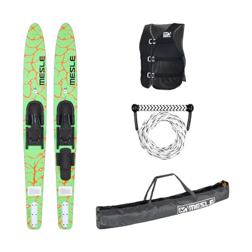 Mesle Wasser-Ski Set Strato 170 cm mit Weste Sportsman + Leine Combo + Tasche Universal, Anfänger und Fortgeschrittene Combo-Ski für Erwachsene von Mesle