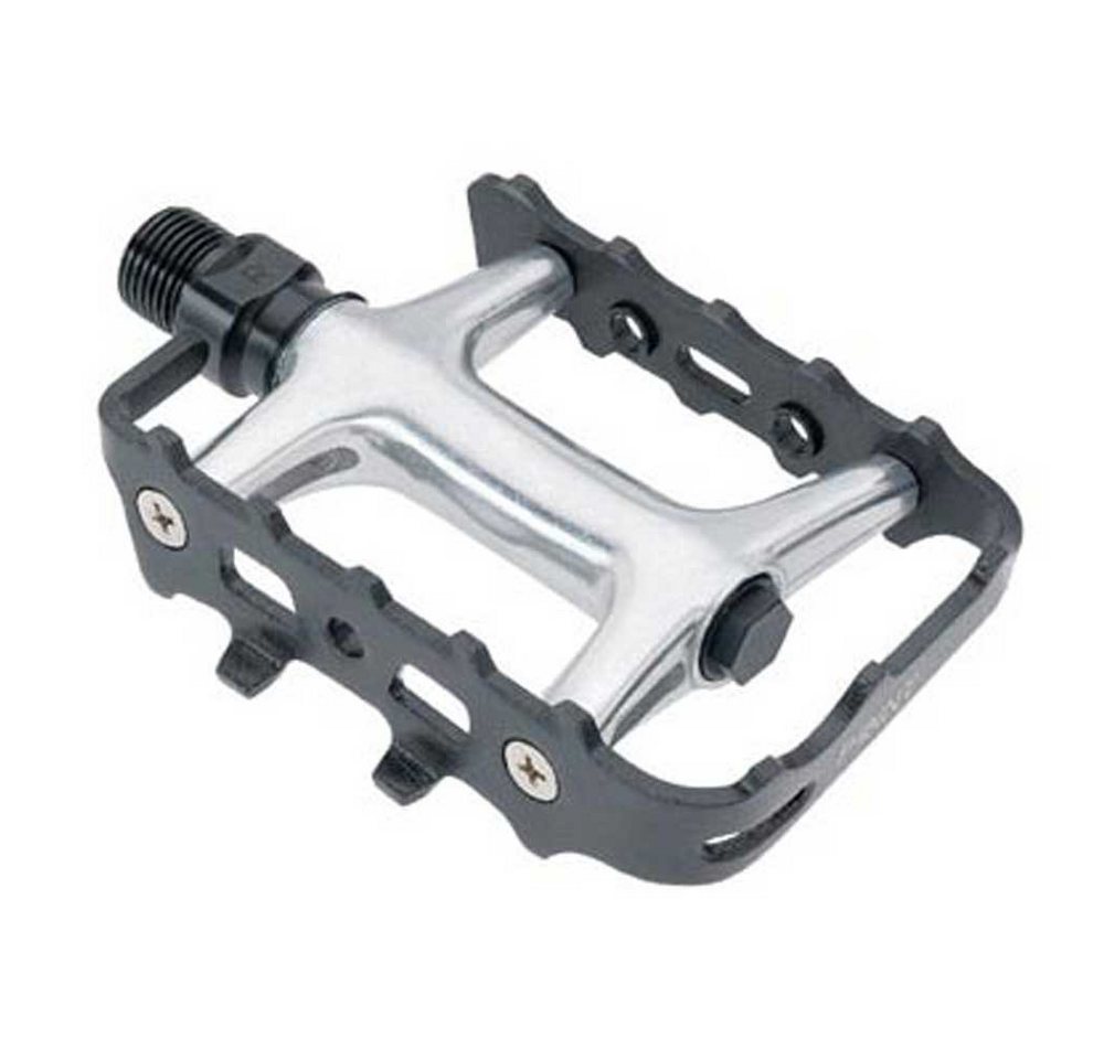Messingschlager Fahrradpedale Pedale MTB flach Industrielager Alu-Alu schwarz/silber Fahrrad Messingschlager Fahrradpedale Pedale MTB flach Industrielager Alu-Alu schwarz/silber Fahrrad von Messingschlager