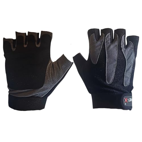 Fingerlose Handschuhe für Herren, Motorradhandschuhe Herren, Fahrrad, Mountainbike, Fahrradzubehör für Herren (02, L/XL) von Met-X