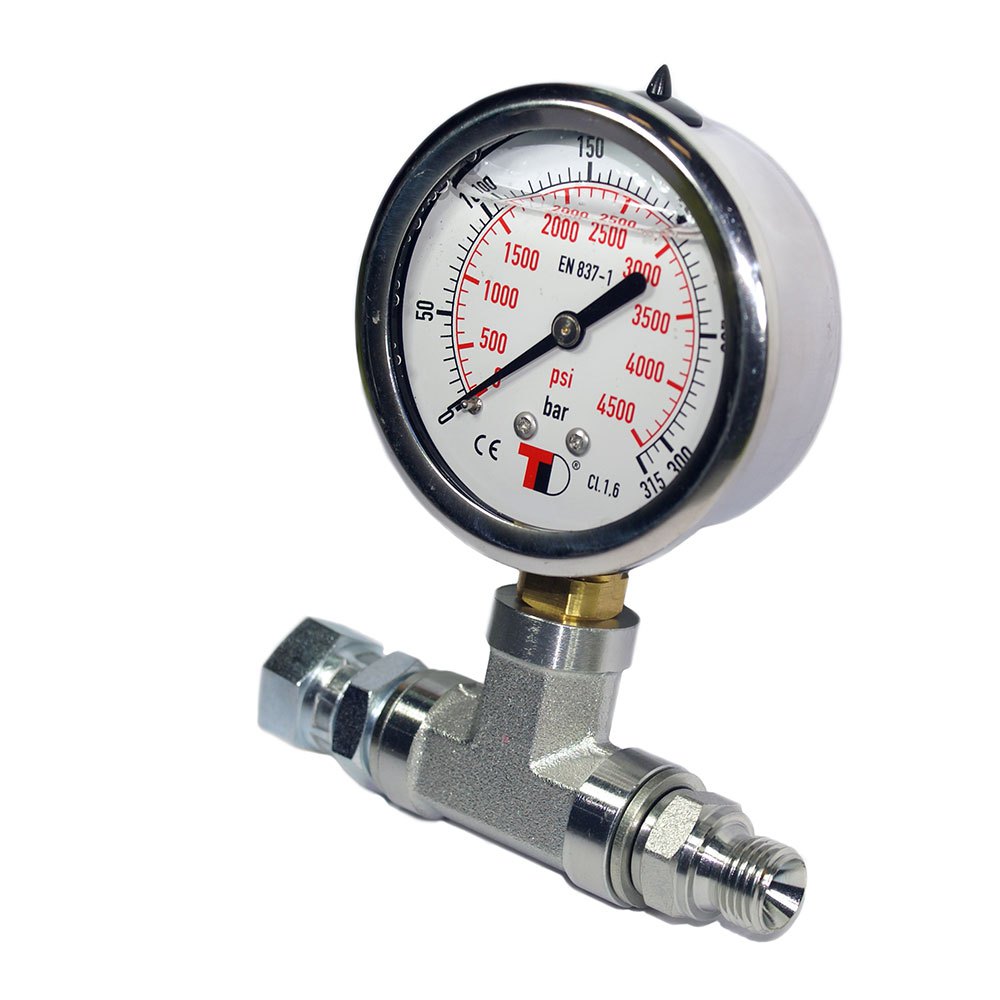 Metalsub Glycerin Pressure Gauge 315 Bar Output Nardi Silber von Metalsub