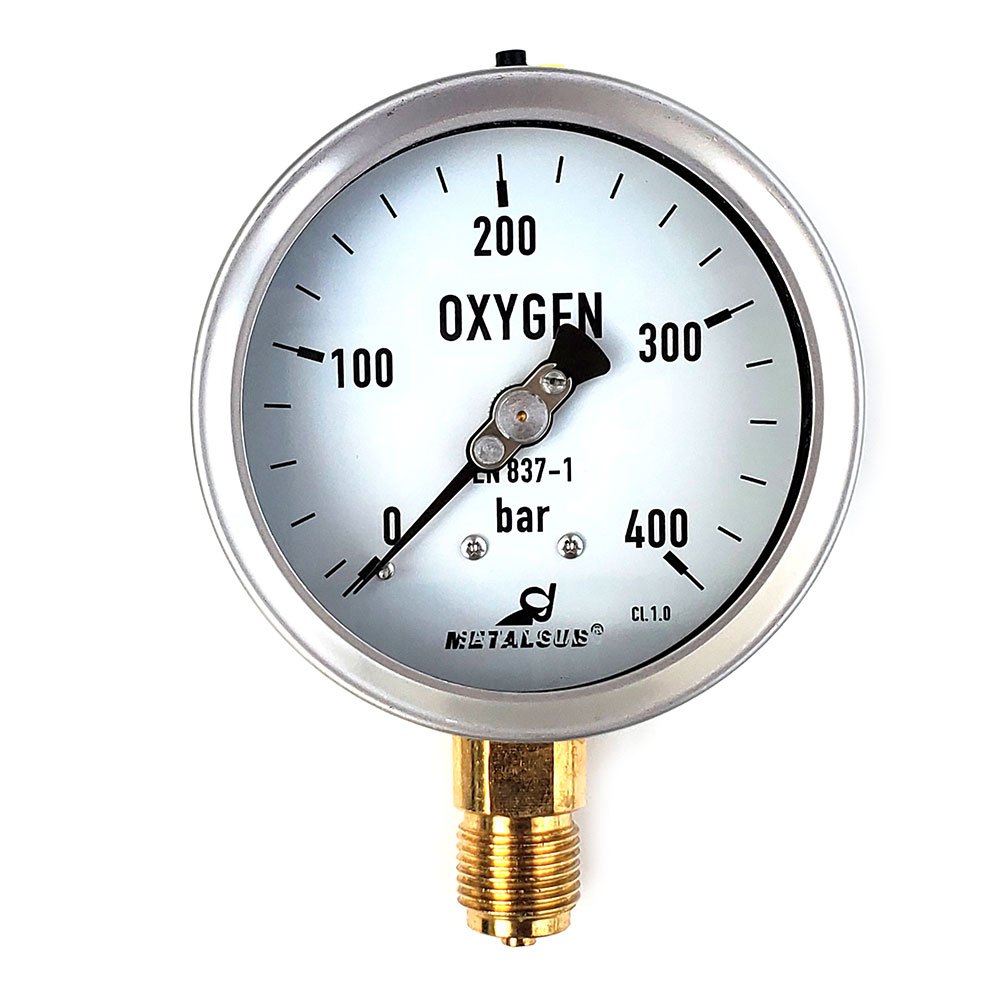 Metalsub Oxygen Pressure Gauge 0-400 Bar Classe 1 100 Mm Silber 100 mm von Metalsub