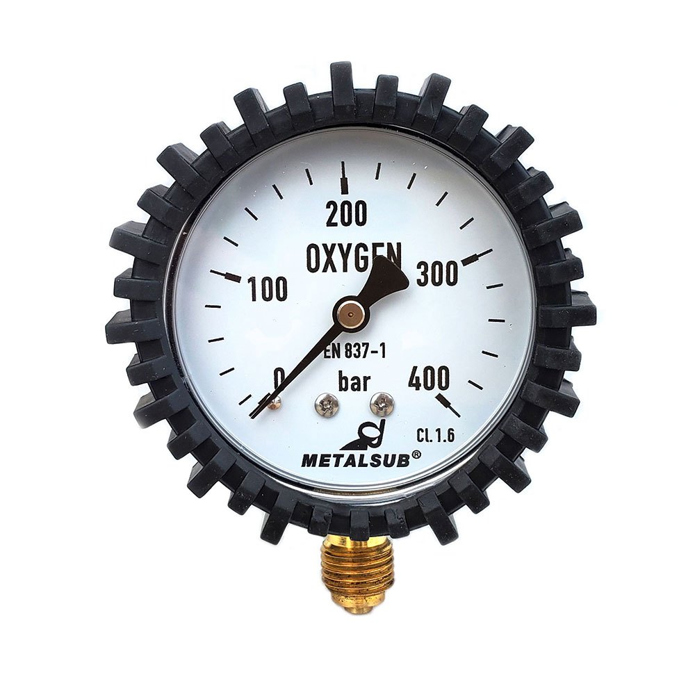 Metalsub Technical Oxygen Pressure Gauge 0-400 Bar 63 Mm Schwarz 63 mm von Metalsub