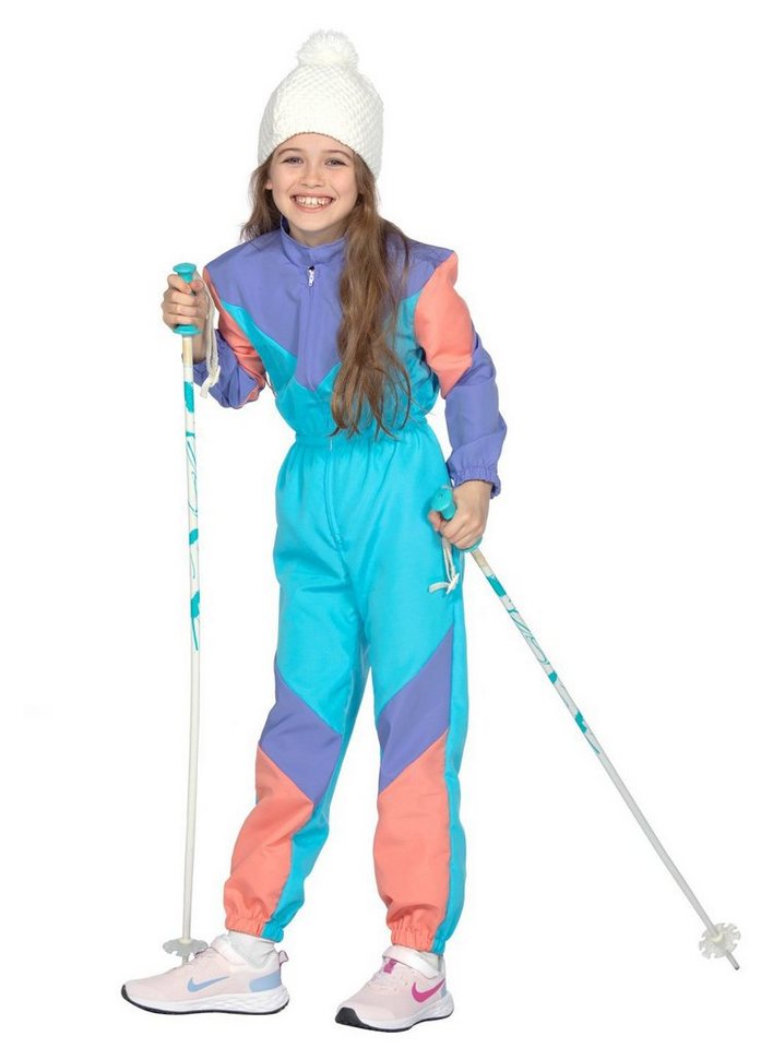 Metamorph Kostüm 80er Skianzug Kostüm für Kinder, Pastellfarbener Overall für das Skihaserl mit dem Stupsnaserl von Metamorph