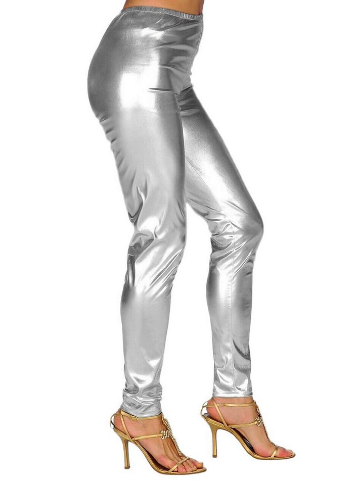 Metamorph Kostüm Leggings silber-metallic, Hautenge Hose für Disco Dancer im dekandenten Design! von Metamorph
